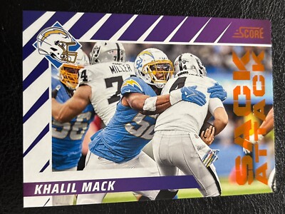 2024 Score - Sack Attack #9 Khalil Mack-Orange Parallel