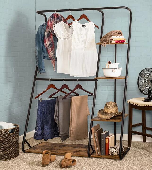 Clothes Rack Heavy Duty Wardrobe Hanger Garment Storage Stand Closet Organizer-image