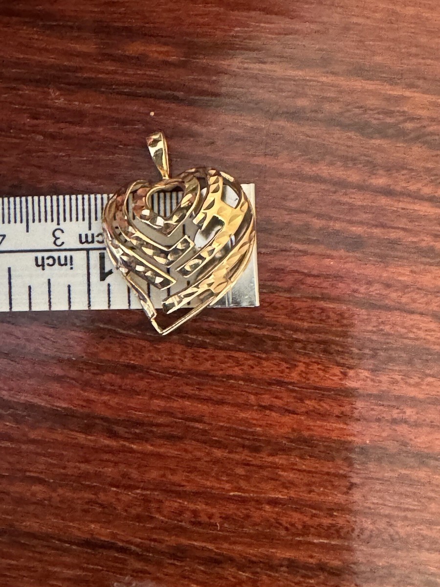 MAUI DIVERS JEWELRY アロハハート　イエローゴールド　14K Aloha Heart Pendant in Gold - 18mm