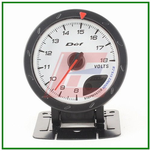2.5" 60mm white face auto meter advanced volt gauge amber red/ white lights - Picture 3 of 10