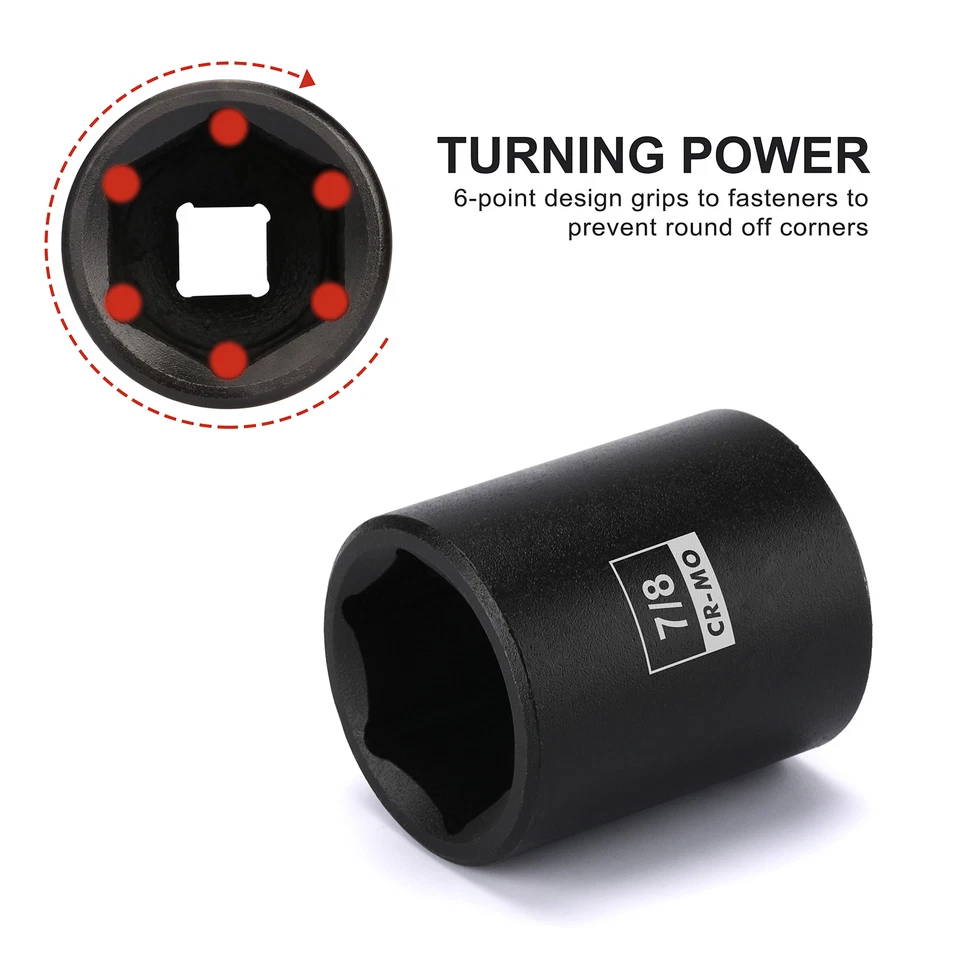 Juego de 19 enchufes de impacto estándar de accionamiento de 1/2", SAE poco profundos, 3/8" a 1-1/2" Cr-Mo Foto 4 de 4