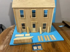 Vintage Hofco Wood Dollhouse Kit Large 2 Story And Attic