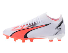 PUMA Men's Ultra Match Firm Ground Soccer Cleats NWOB White/Orchard SIZE: 13
