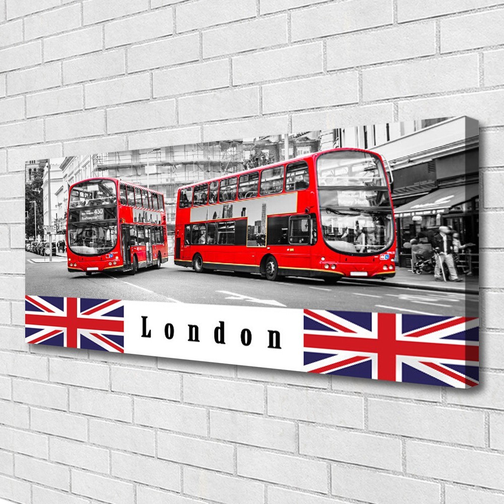 Impression sur toile image tableaux 125x50 art Londres bus decoration murale