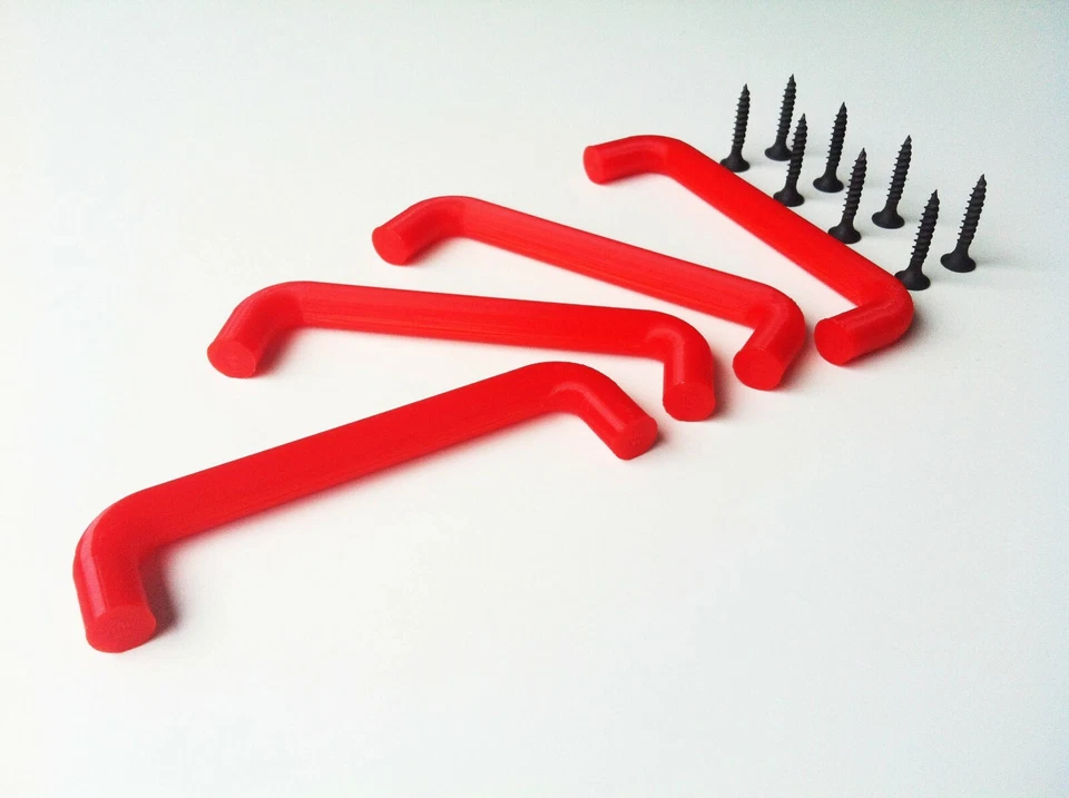 4X Möbelgriffe + 8X Schrauben, Schrankgriff IKEA KNOXHULT kompatibel ROT RED - Bild 2 von 4