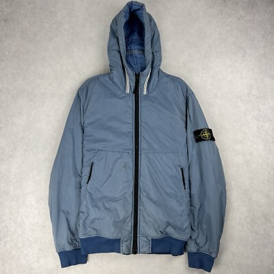 Stone Island Crinkle Reps NY Puffer Jacket Blue Coat Medium 2875
