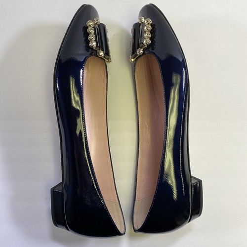 New New Kate Spade Nisella Deep Navy Blue / Black Embellished Ballet Flats - Picture 7 of 8