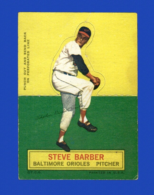 1964 Topps Stand-Ups Set-Break Steve Barber VG-VGEX (crease) *GMCARDS*