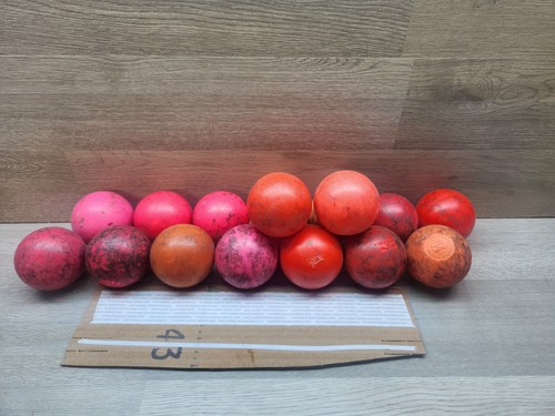 Menge 16 gebrauchte orange & pink warmes Wetter Boden/Streetball Hockeybälle Mylec