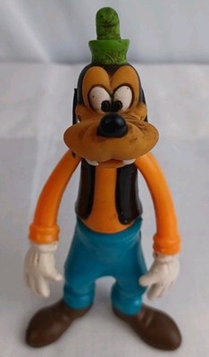 Vtg Walt Disney Goofy Articulated Figurine Rubber Face Plastic Body Hong Kong