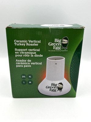 Big Green Egg Ceramic Vertical Turkey Roaster 119773 Beer Can Grill Smoker NOB
