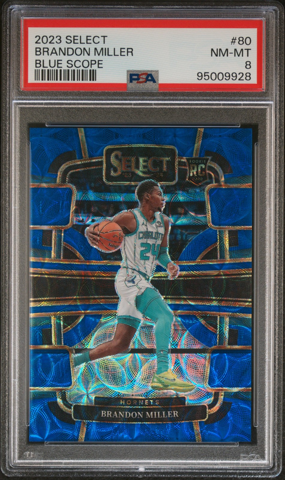 2023 PANINI SELECT BLUE SCOPE #80 BRANDON MILLER 163/249 PSA 8