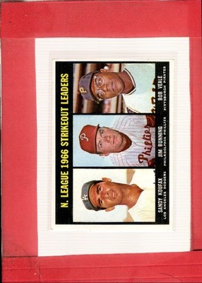 1967 Topps #238 Bunning/Sandy Koufax/Veale EX+ Excellent+ NL Strikeout  ID:77582