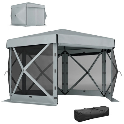 x 3(m) Hexagon Pop Up Gazebo with Sides and Carry Bag