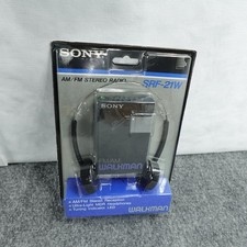 Vintage Sony SRF-21W Walkman AM/FM Stereo Radio Black MDR Headphones New Sealed