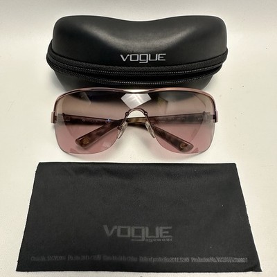 Vogue VO 3754-S Pink Gradient Shield Sunglasses Rose Gold Frame Case Cloth