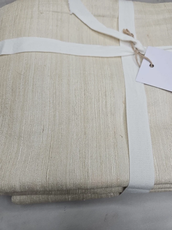 Quince Raw Silk Curtain Panel In Sand 48x108" Blackout (4633) - Image 3 of 4