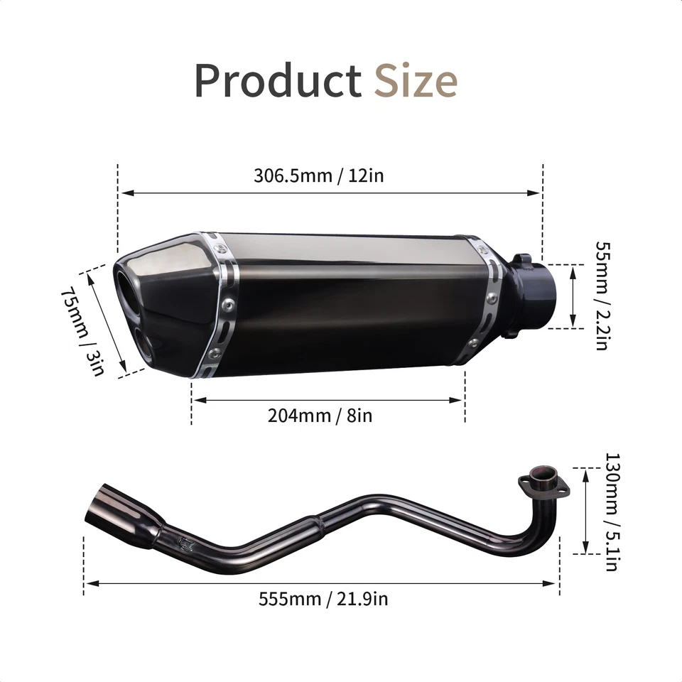 Low Mount Full Exhaust System Slip-On For Honda Grom 125/ MSX125 / ABS 2013-2026 Foto 2 de 4