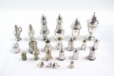 Silver Plate Salt & Pepper Shakers of Various Style & Size