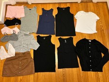 Lot of 13 Girls Kids Tops Cardigans Skirt Shorts 14/16 XL - Cat  Jack, Gap, 