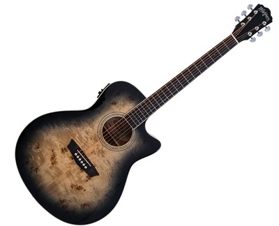 Washburn DFBACEB Auditorium Cutaway Electric  Deep Forest Burl Black Fade