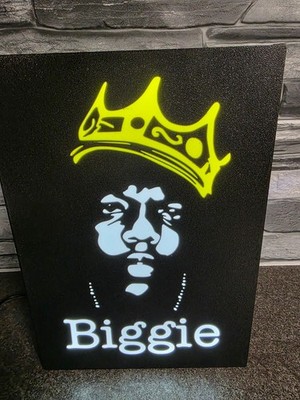 GROSSES BIGGIE SMALLS notorious BIG Logo Schild LED USB Lightbox Mancave 32CM usb