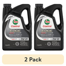 (2 pack) Castrol EDGE High Mileage 0W-20 Advanced Full Synthetic Motor Oil, 5 Qt 43.16 per gallon