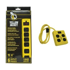 Yellow Jacket 5138N 5138 Metal Surge Protector Strip with 6 Outlets and 15 Foot