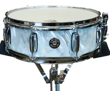 GRETSCH CATALINA CLUB SNARE DRUM in WHITE SATIN FLAME for YOUR DRUM SET! L124