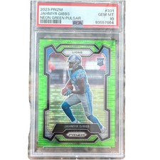Panini Prizm Jahmyr Gibbs #331 Neon Green Pulsar PSA 10 Detroit Lions Rookie