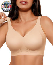Wireless Bras for Women Full Coverage Supportive Back Smoothing Comfortable No U