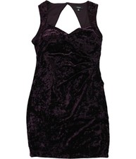 GUESS Womens Crushed Velvet Sheath Dress, darkpurple, 12