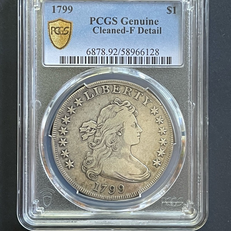 1799 Draped Bust Dollar PCGS Genuine Cleaned Fine Detail US Silver Coin