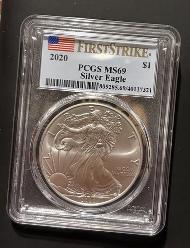 2020 $1 Silver Eagle PCGS MS69 First Strike