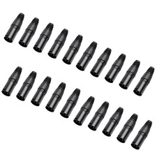20 Pack XLR 3 Pin Male Snake Audio Adapter Plug Audio Microphone DMX Cable Co...