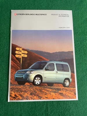 CITROEN BERLINGO MULTISPACE PRODUCT & TECHNICAL 2005 SALES BROCHURE 6 PAGES