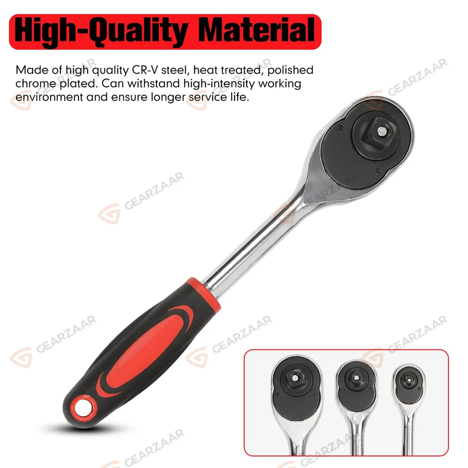 216PCS Socket Set 1/4 3/8 1/2" Spanner Drive Ratchet Wrench Mechanic Tool Kit - Image 3 of 4