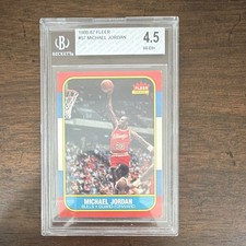 1986-87 Fleer Michael Jordan #57 Rookie Chicago Bulls Basketball Card BGS 4.5