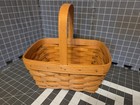 Longaberger Medium Wood Woven Storage Basket with Handle, Rectangular, 1997 — photo 3