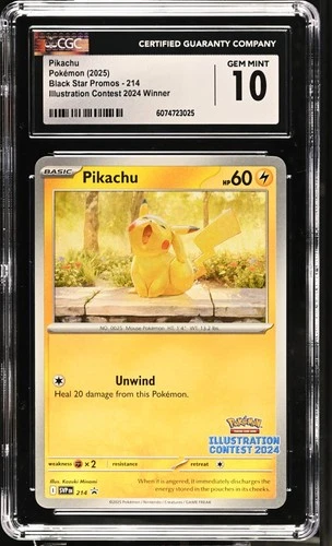 Pokémon Pikachu 2024 Illustration Contest Promo SVP214 CGC 10 Gem Mint