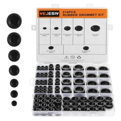 Yejesiy 210PCS Rubber Grommet kit, Premium 7 Sizes Grommets for...