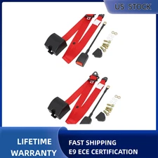 2 kit 3 Point Retractable Adjustable Front Seat Belt For All Jeep