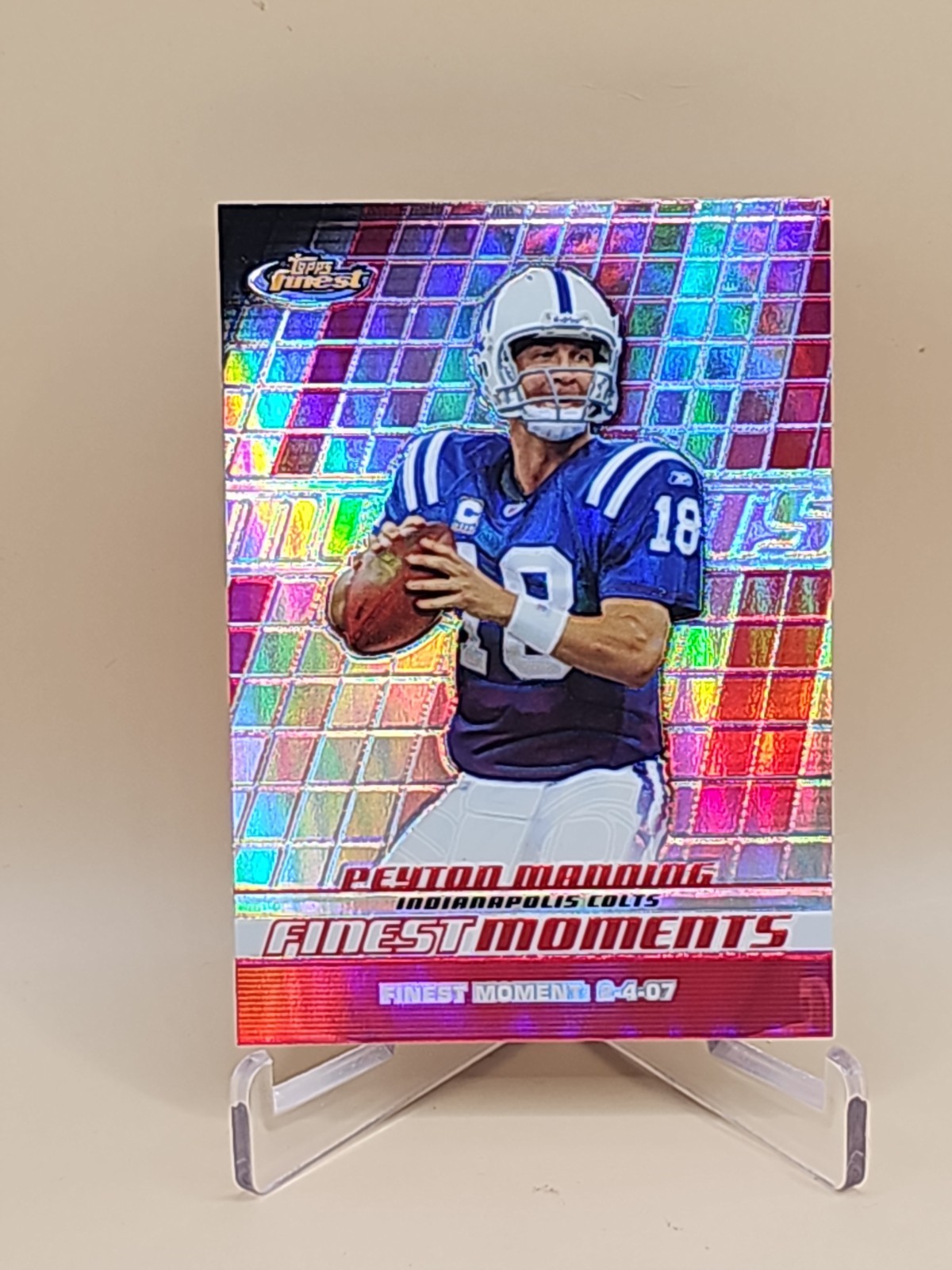 Topps 2008 Finest Moments Refractor Football Peyton Manning Colts #FM-PM