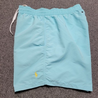 Polo Ralph Lauren Shorts Mens Extra Large Aqua Blue Swim Trunks Mesh Lined 5''