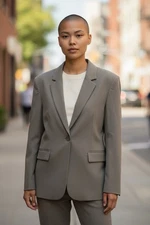 Open Edit Women’s Oversized Blazer Size Large Taupe Long Sleeve