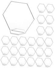 Clear Acrylic Hexagonal Place Cards, 25 Pack Acrylic Tabletop Sign Holder,