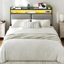 HOOBRO Queen Size Upholstered Headboard Storage Headboard 60.2" x 5.9" x 42.1"