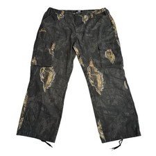 Mossy Oak Camo Break Up Eclipse Black Cargo Pants 44/46 XXL Elastic Waist Hunt