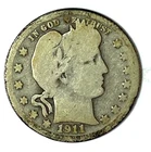 1911 S 25c Barber Silver Quarter Dollar Twenty Five Cents San Francisco