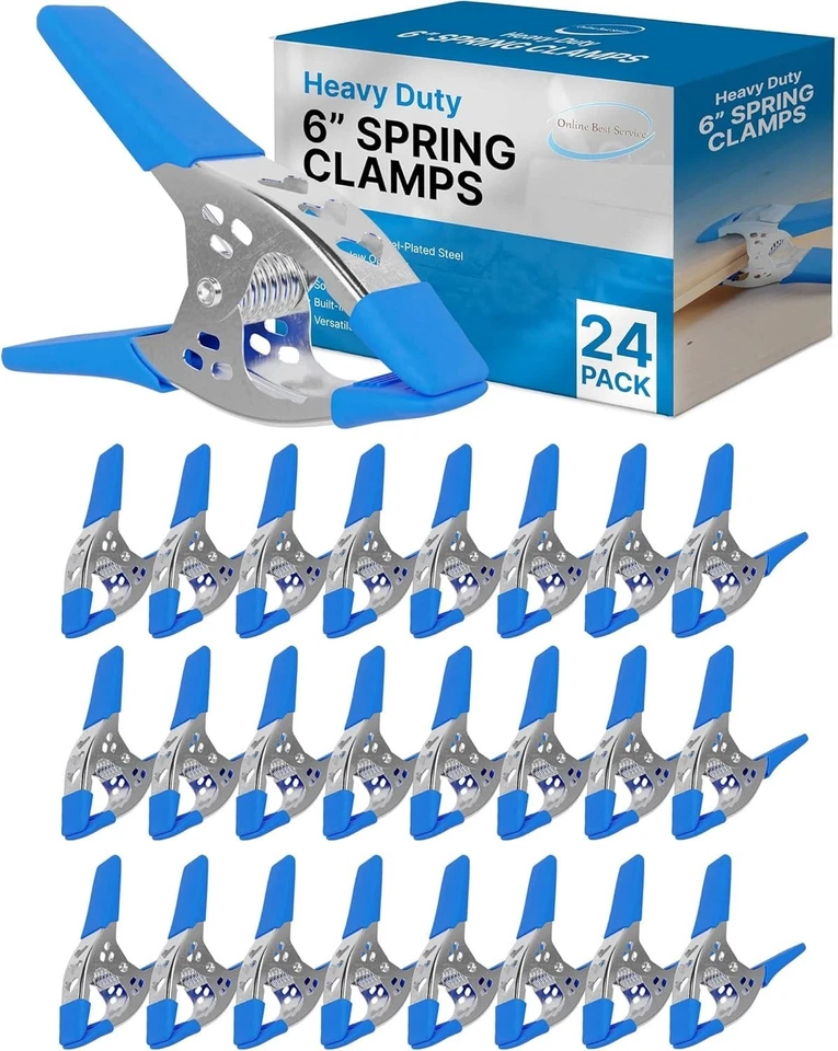 6" Nickel-Plated Steel Spring Clamps - 24-Pack - Image 3 of 4